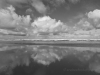 Cloud reflection, low tide, Long Beach, Oregon. Photo © Andrée Fredette