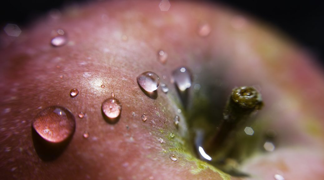 Apple macro photography. Photo by Andrée Fredette